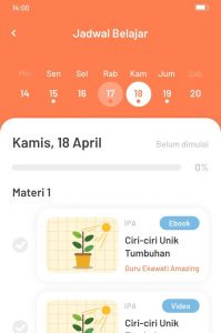 Fitur jadwal belajar